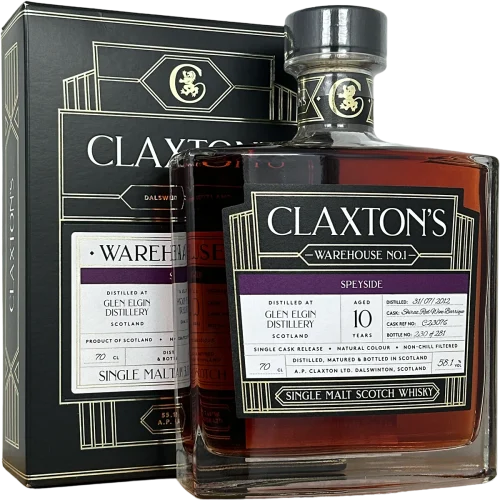 Glen Elgin 10Y (Australian Shiraz Red Wine Barrique) 58.1% Claxton's WH No 1 Bottle and box - Fadandel.dk