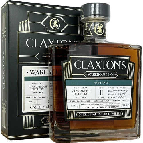 Glen Garioch 11Y (Moscatel Barrique) 56% Claxton's WH No 1 - bottle and box - Fadandel.dk
