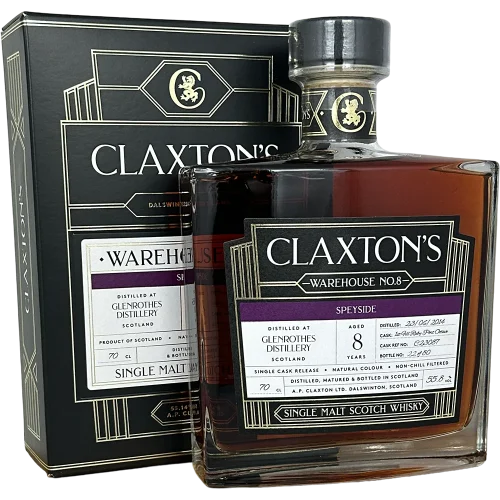 Glenrothes 8 year (First Fill Ruby Port Octave) 55.8% Claxton's WH No 8 bottle and box - Fadandel.dk