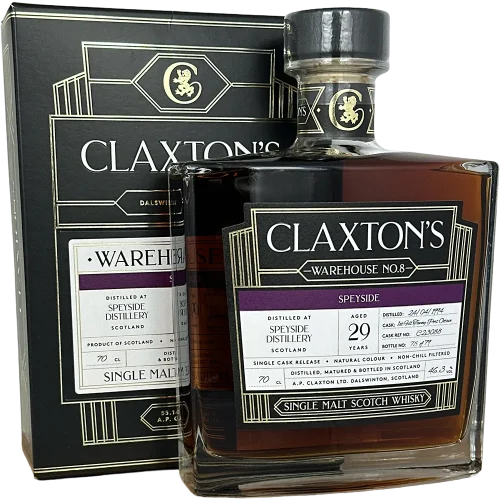 Speyside Distillery 29Y (First Fill Tawny Port Octave) 46.3% Claxton's WH No 8 bottle and box - Fadandel.dk